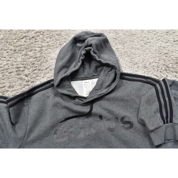 Adidas Men's 2XL Gray Pullover Hoodie - Cotton Blend Kangaroo Classic - Picture 8 of 8